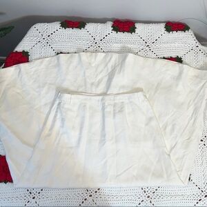 Linen Blend Maxi Creamy White Maxi Skirt Dry Cleaned Fully Lined Side Zip 8